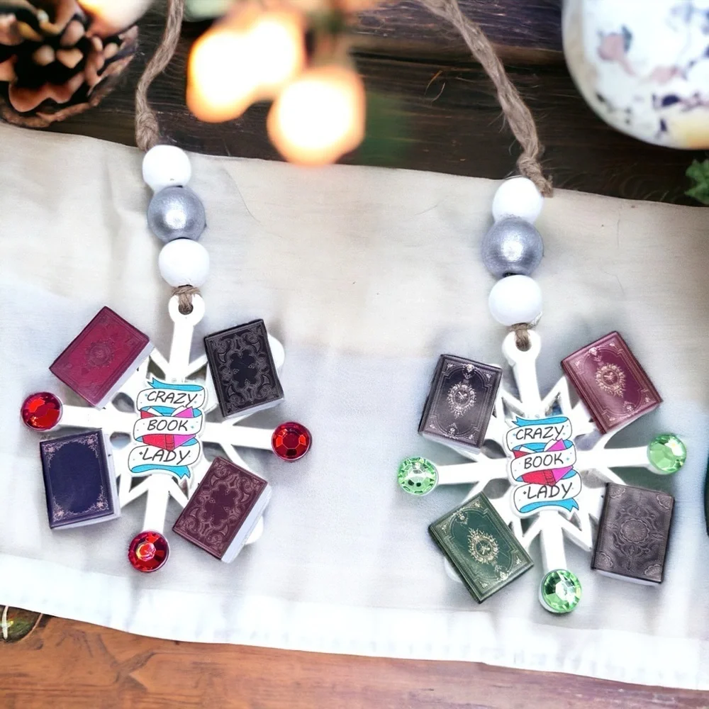 Crazy Book Lady Christmas Ornament: A Whimsical Tribute to Book Lovers! Handmade